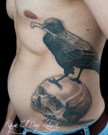 Tattoos - Raven Skull  - 86260